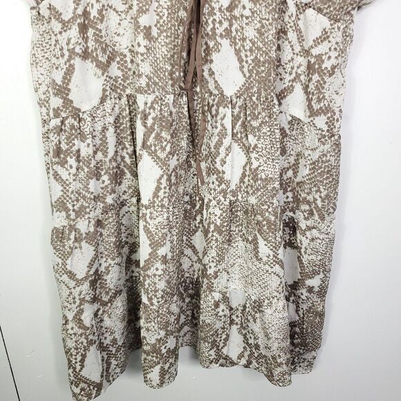 Loft Dress Womens M Snake Print Drawstring Waist Kimono Sleeves Lightweight - Picture 4 of 10